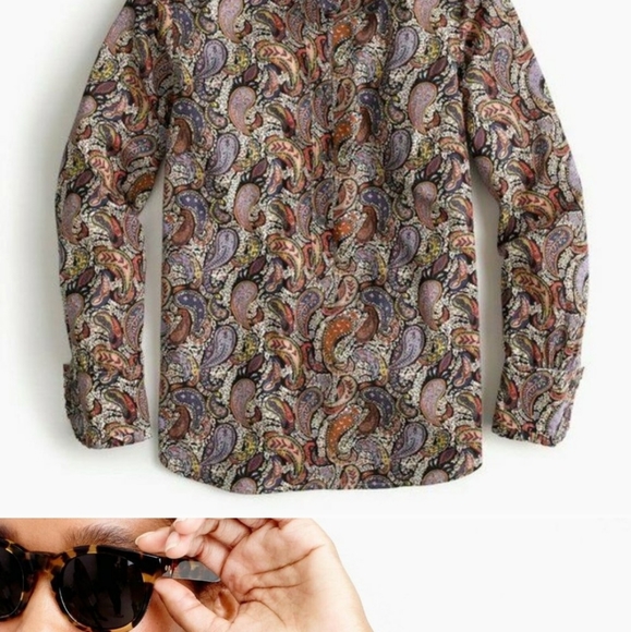 J Crew Liberty Art Eastern Voyage Paisley Top - Picture 2 of 9